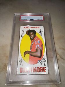 1969 Topps #80 Earl Monroe RC Rookie PSA 6 EX-MT Baltimore Basketball Card