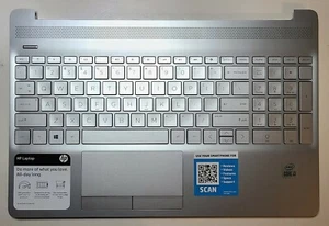 HP 15-DW 15-DW2048NR Top Cover Palmrest Touchpad US Keyboard L52023-001 - Silver - Picture 1 of 10