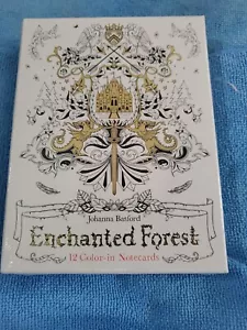 Johanna Basford 12 - Color-in Notecards Enchanted Forest Stationary - Picture 1 of 7