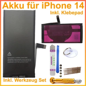 MH Akku für iPhone 14 Batterie Accu Battery ersetzt A2863 + Klebepad + Werkzeug - Zdjęcie 1 z 3