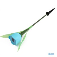 Outdoor Solar Powered Tulip Flower LED Light Yard Garden Path Way Landscape Lamp