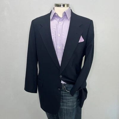 VTG Aquascutum Men's 42R Blue Wool Blazer Sport Jacket Two Button Center Vent - Image 1 of 4