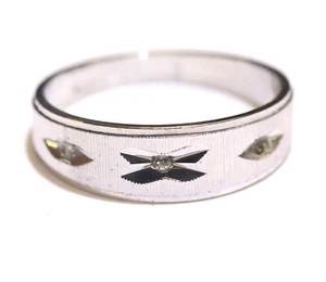 Anillo de boda de circonita cúbica de plata esterlina 925 para hombre 3 g 9,25 Estate - Imagen 1 de 6