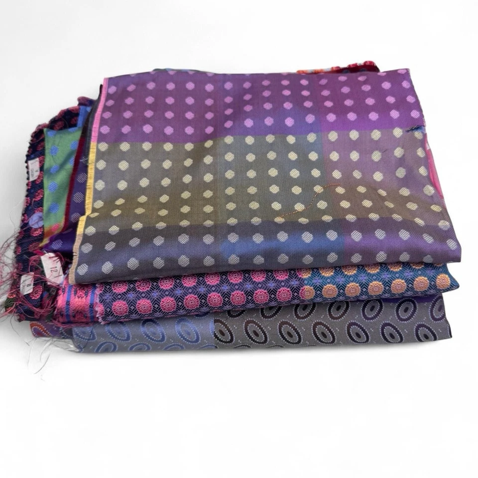 3pc Italian Silk Neckwear Sampler Panel Bundle (0.5–2yds) - Image 1 of 4