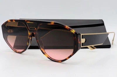 Gafas de sol Christian Dior DiorClan1 doradas tortugas negras 08686 auténticas 61 mm Foto 1 de 4