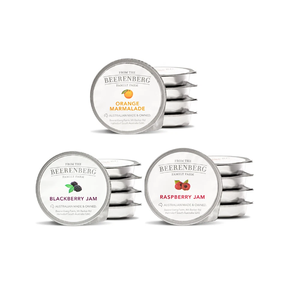 BULK LOT 360 x Beerenberg Mixed Jams Blackberry, Raspberry, Marmalade 14G | Bnb  - Image 1 of 1