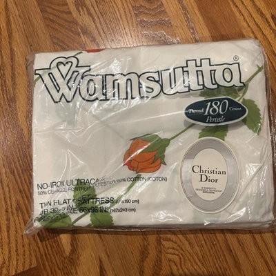 Vintage Wamsutta Christian Dior Yellow Rose Twin Flat Sheet "The Dior Rose" NEW - Image 1 of 4