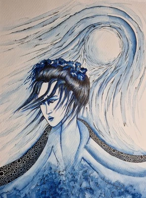 Original, detailed ink and watercolour artwork.  Signed. 2014. - Image 1 of 4