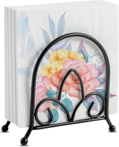 Upright Napkin Holder for Tables, Modern Metal Black Paper Napkin - Picture 1 of 5