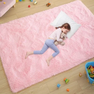 Tapis Rose Ultra Doux pour Chambre 4x6 Pieds, Tapis Moelleux Shag Zone pour Salon R... - Photo 1/7