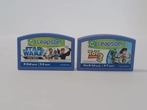 Lot of 2 Leapster Leap Frog Games Cartridge Star Wrs Jedi Math & Toy Story 3 - Picture 1 of 5