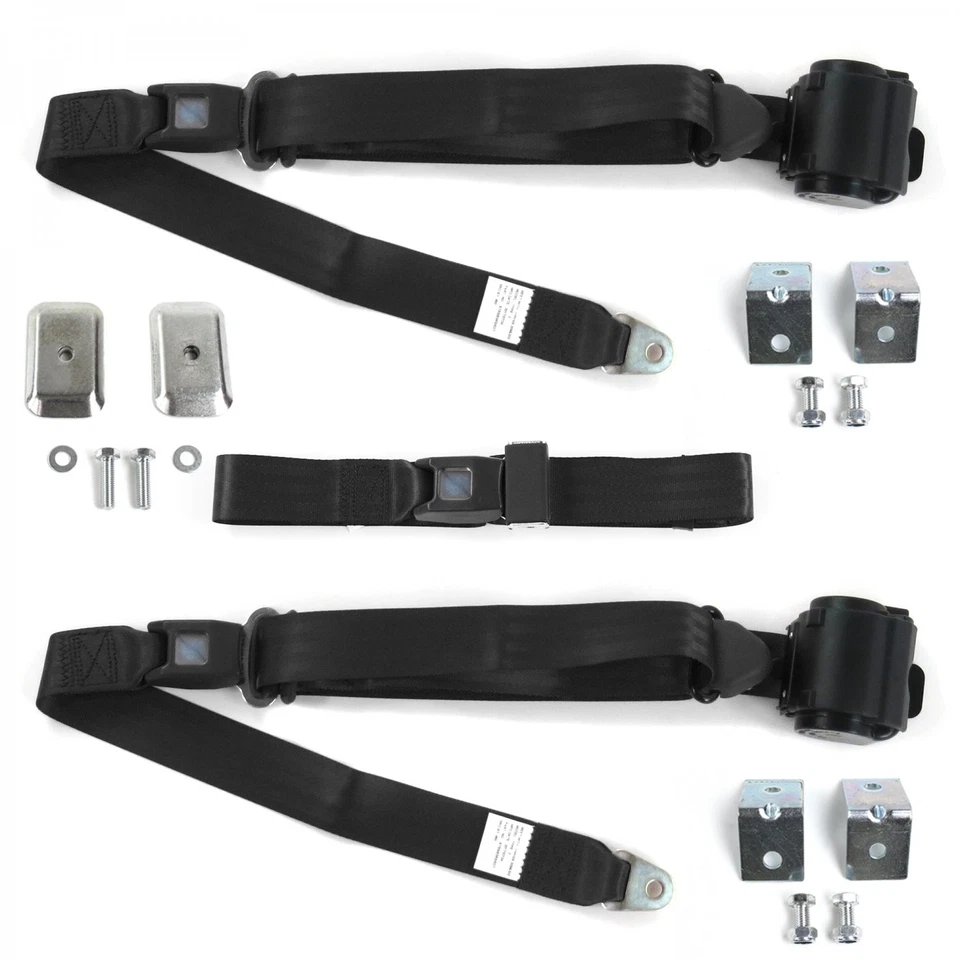 Ford Fairlane 1968 - 1969 Standard 3pt BK Bench Seat Kit w/Brackets 3 Belts  - Image 1 of 1