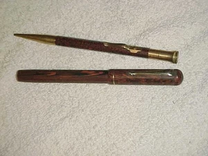 PENNA WOODGRAIN 14 CT pennino e MATITA AUTOPOINT CON BORDO RIEMPITO D'ORO - Foto 1 di 14