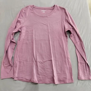 Eddie Bauer T-SHIRT TOP Womens XL Lavender Long Sleeve Crew Neck - Picture 1 of 6