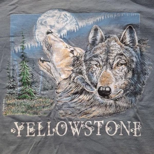 90s Y2K Wolves Yellowstone National Parks T-Shirt Herren Größe L - Bild 1 von 6