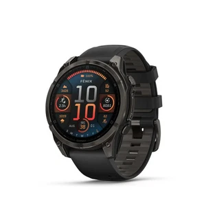 Garmin fenix 8 47mm Sapphire Carbon Gray DLC with Black Gray Band 010-02904-20 - Picture 1 of 4