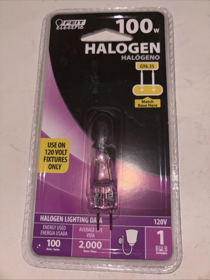1 Packs Fiet Electric 100 Watt Light Bulb GY6.35 New 120 Volt (a) - Image 1 of 2
