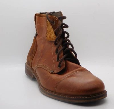 Bull Boxer Kelden Calzado Cuero Envejecido Botines Pull On Logo Talla 12D Foto 1 de 4