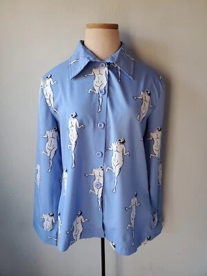 Camisa Attack On Titan Botón Estilo Años 70 Novedad Estampado Arte Anime Talla 38 Extraña  Foto 1 de 4