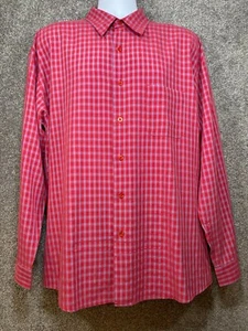 Sqwear Men's XL Red Blue Plaid Long Sleeve Button Up Shirt Modal Blend Pocket - Picture 1 of 12
