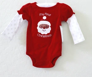 Koala Kids "My First Christmas" Sequin Santa Bodysuit Red Size 6-9 Months NWT - Picture 1 of 5