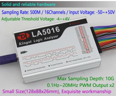 LA5016 USB Logic Analyzer 16 Channel 500M Sample Rate PWM Output x-TOP Kingst - Image 1 of 4