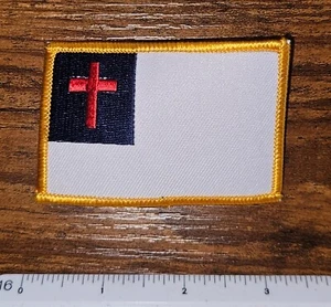 Christian Flag with Cross Religious Religion Christianity Flag Patch - Picture 1 of 1