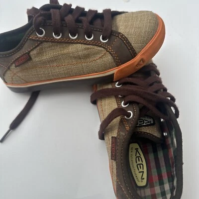 Keen Boys  Sneakers Casual Shoes Size 1 Canvas Brown Orange LW 1211 EUC Cute ! - Image 1 of 4