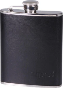 Zippo Herren Leder Flachmann Geldbörse Schwarz (Schwarz), 2x13x9.5 cm (B x H x T - Bild 1 von 2