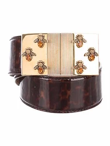 ALEXANDER MCQUEEN BEE PLAQUE LEATHER BELT - Picture 1 of 3