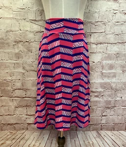 LuLaRoe AZURE Girls A Line Skirt Pink Purple Stretchy Elastic Waist Size 14 NEW - Picture 1 of 3