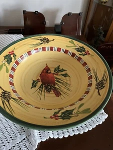 LENOX WINTER GREETINGS EVERYDAY 13" PEDESTAL CENTERPIECE BOWL COMPOTE CARDINAL - Picture 1 of 2