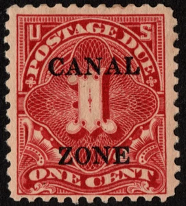 Canal Zone Stamp Scott # J18 Mint - 1 Cent Carmine with Type B Overprint Fine + - Picture 1 of 1