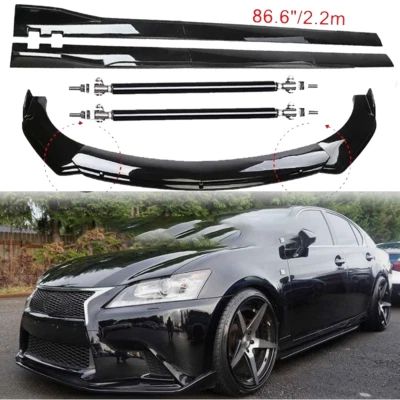 For Lexus GS F GS350 GS450h Font Bumper Lip Splitter Spoiler Side Skirts Glossy - Изображение 1 из 4
