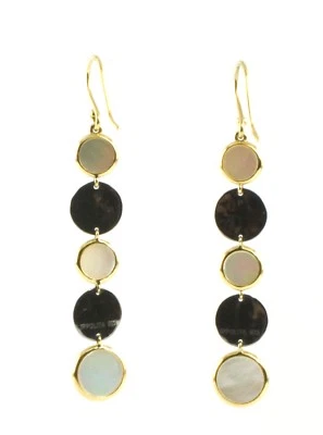 Pendiente largo IPPOLITA de oro amarillo de 18 quilates con nota de madreperla de plata esterlina Foto 1 de 3