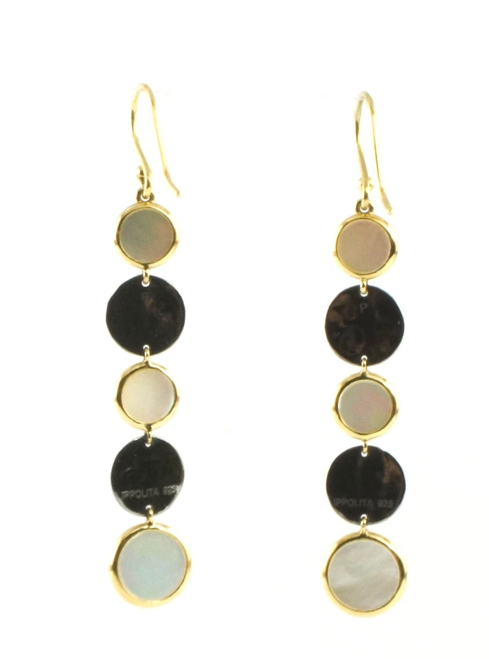 Серьги-капли IPPOLITA из желтого золота 18 карат и чистого серебра с перламутром - Изображение 1 из 3