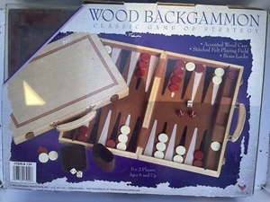 NEW Backgammon Strategy Game Set with Wood Carrying Case and Stitched Felt Field - Picture 1 of 3