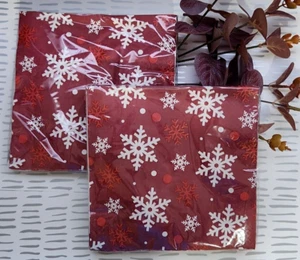 Set of 2 Christmas House Paper Napkins 24 Pack ~ Holiday Snowflakes - Picture 1 of 2