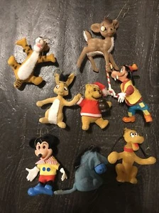 VINTAGE LOT 8 DISNEY KUNSTSTOFF FILZ WEIHNACHTSSCHMUCK HONG KONG - Bild 1 von 12