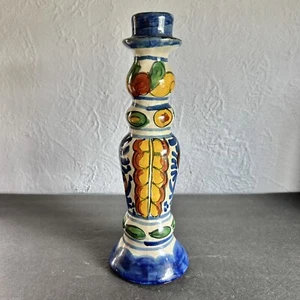 Talavera Hand Painted Mexican Folk Art Candlestick Candle Holder W - Picture 1 of 6