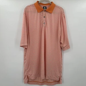 Camisa polo de golf FootJoy FJ naranja blanca a rayas talla XL - Imagen 1 de 4