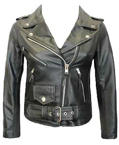 Women Brando Jacket Leather Riding Trendy Fashion Ladies Motorcycle Bike Jacket - Picture 1 of 2