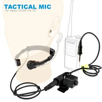 U94 PTT Neck Throat Mic Earpiece Radio Tactical Headset YAESU VX-6R VX-7R VX6R - Image 1 of 4