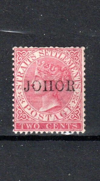 马来西亚 - Johore 1888 2c 淡玫瑰海峡定居点可选品种 SG 14 MLH — 第 1/1 张图片
