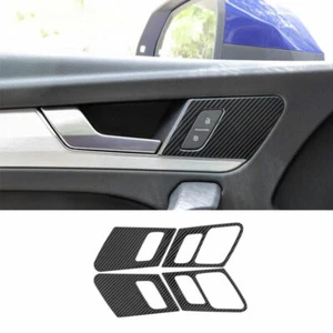 For Audi Q5 2018-2020 2023 Carbon Fiber Steel Inner Door Handle Frame Trim 4PCS - Picture 1 of 5