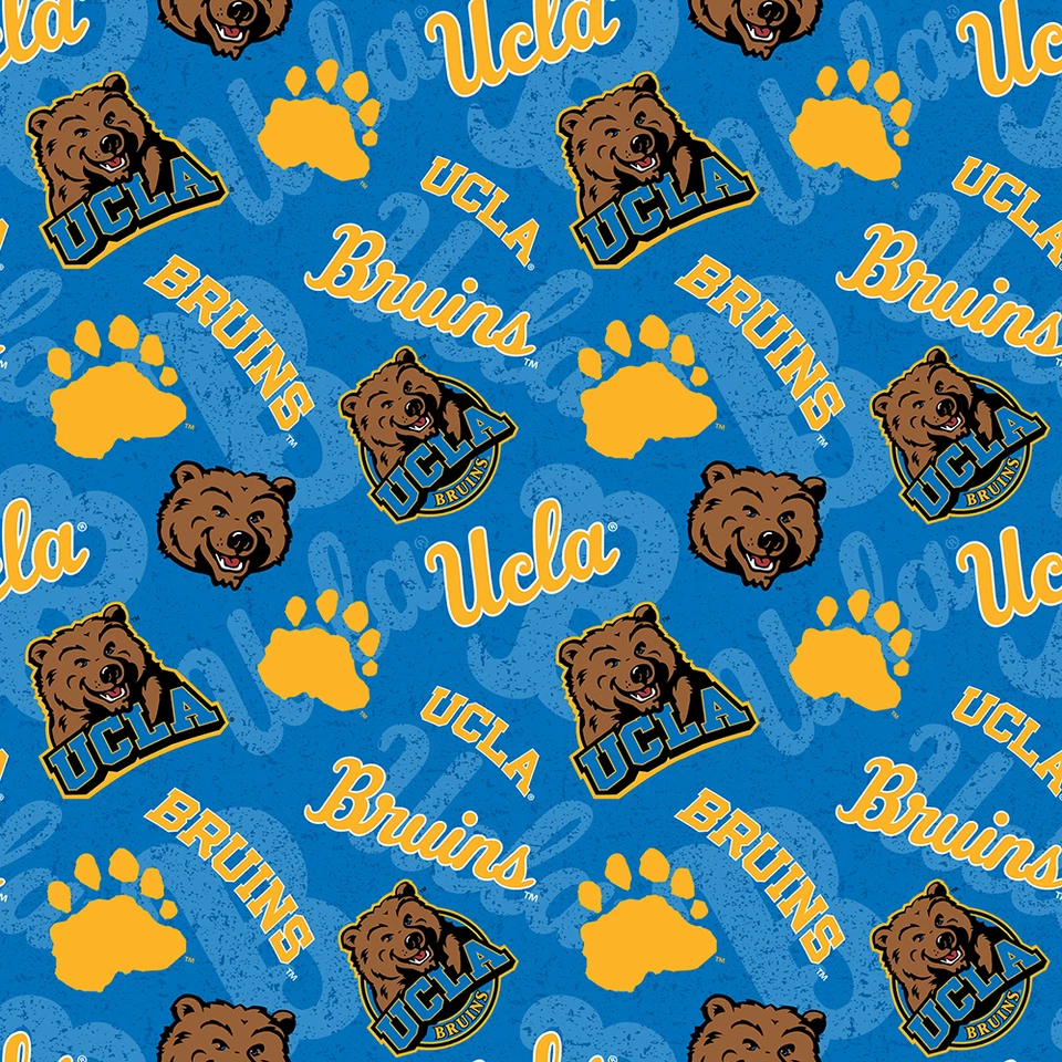 California, Los Angeles UCLA Bruins Cotton Fabric Tone on Tone Print-By the Yard - Image 1 of 1