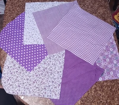 NEW Lot of 7-Pc 10"x10" Sewing Assorted Quilting Fabric Cotton Floral Patchwork - Image 1 of 4