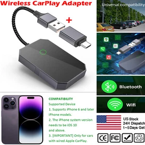 ✅Wireless CarPlay Adapter Dongle USB For Apple iOS10+ Car Auto Navigation Player - Picture 1 of 15