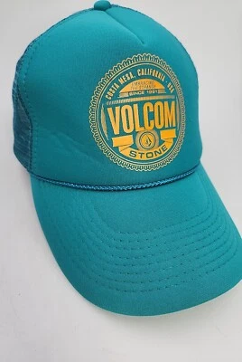 Volcom Stone Costa Mesa Logo Trucker Hat Green Snapback Mesh OTTO  - Image 1 of 4