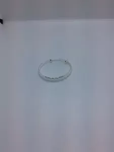Womans Silver 925 Striped Bangle Bracelet New - Picture 1 of 6